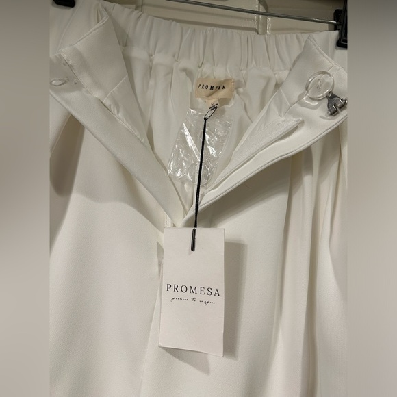 VICI Promesa White pleated high rise shorts NWT size large - Picture 2 of 4